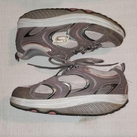 Skechers Shape-ups Sz. 8 Purple & Silver Athletic Sneakers - Picture 3 of 8